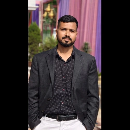 Man in yellow background.